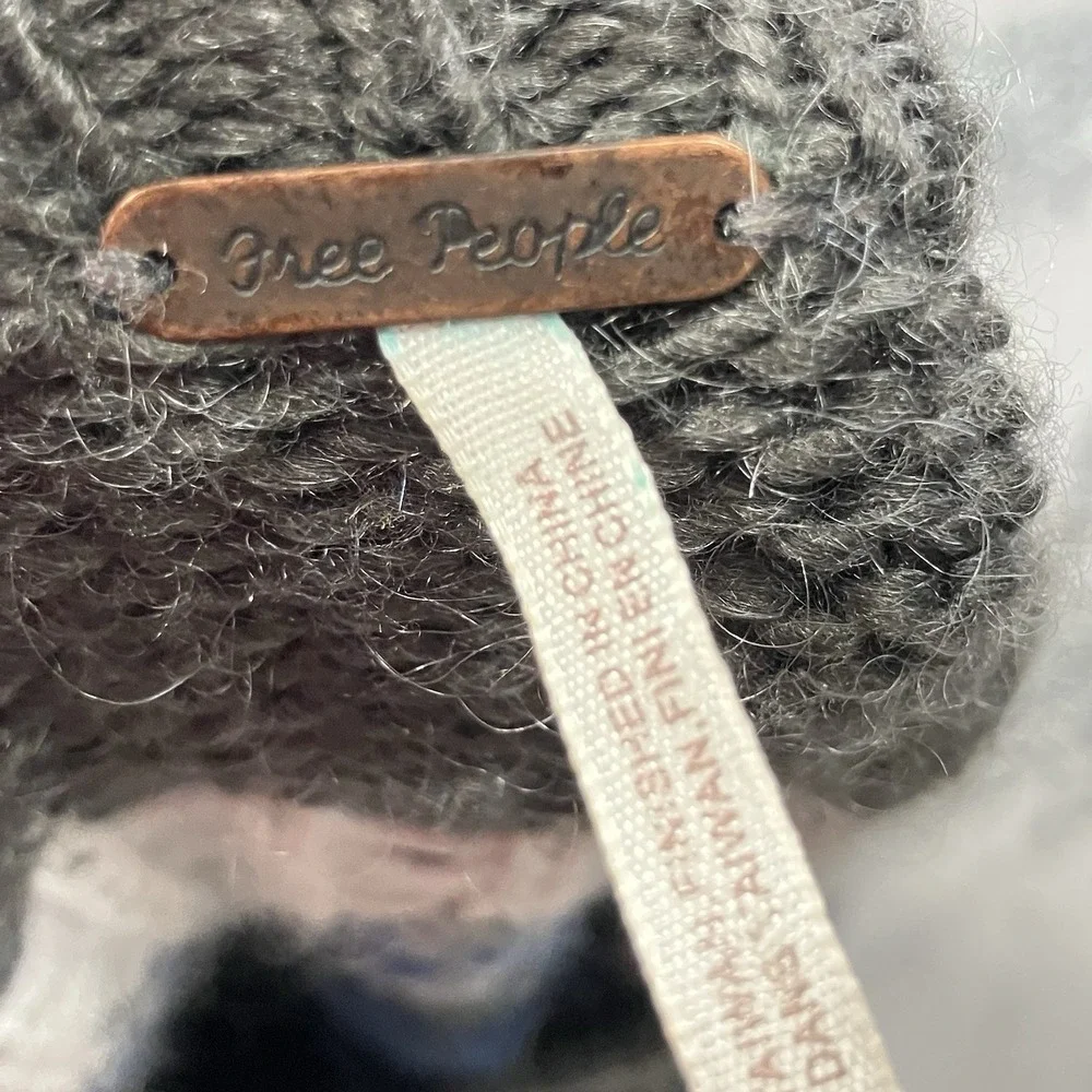 Free People Fair Isle Sweater Dress‎ Womens Size Medium Gray Blue Boho Knit